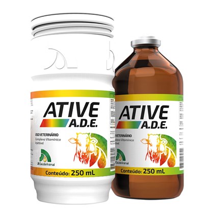 Ative A.D.E – Complexo Vitamínico Injetável – 250 ml – JA Saúde Animal