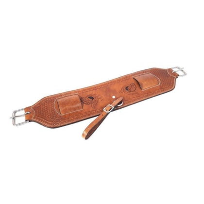 BARRIGUEIRA DE COURO FINA BORDADA - RED