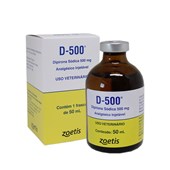 D-500 - Analgésico Injetável - Dipirona Sódica – 50 mL - Zoetis