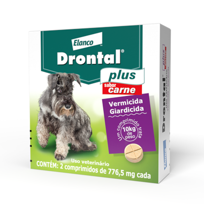 DRONTAL PLUS SABOR CARNE (ATE 10KG) 776,5 MG 2 COMP.