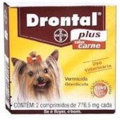 DRONTAL PLUS SABOR CARNE (ATE 10KG) 776,5 MG 2 COMP.