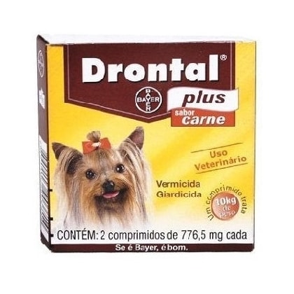 DRONTAL PLUS SABOR CARNE (ATE 10KG) 776,5 MG 2 COMP.