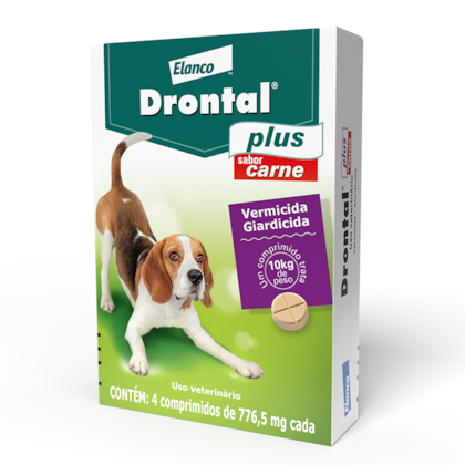 DRONTAL PLUS SABOR CARNE (ATE 10KG) 776,5 MG 4 COMP.