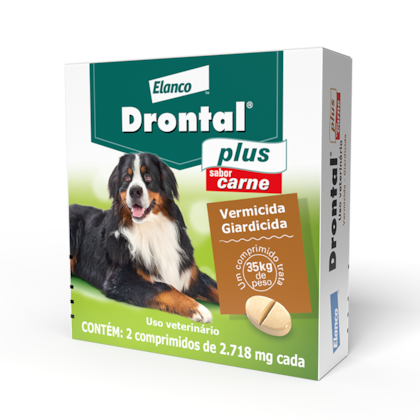 DRONTAL PLUS SABOR CARNE (ATE 35KG) 2.718 MG 2 COMP.