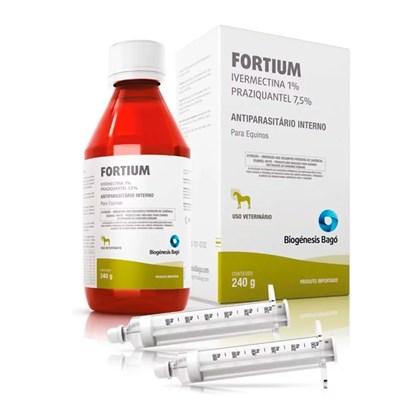 Fortium - Ivermectina 1% + Praziquantel 7,5% -  Equinos -Biogenesis