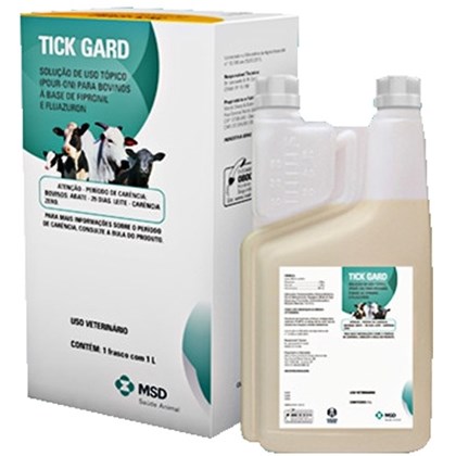 Tick Gard 1 litro  Fluazuron e Fipronil  Pour-on  MSD Saúde Animal